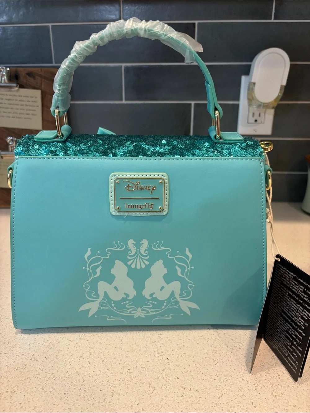 Disney Little Mermaid Sequin Crossbody Loungefly Bag NWT